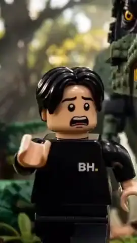 Кадр AI-відео BH Agency: той самий герой у стилі LEGO
