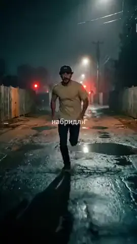 Слайд каруселі: кадр AI-відео BH Agency — нічна вулиця